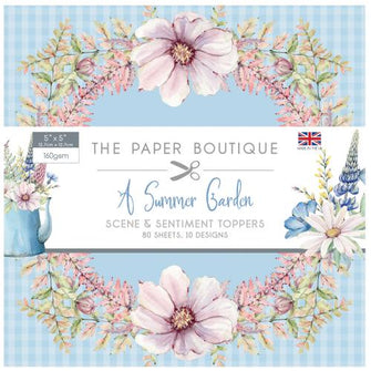 The Paper Boutique A Summer Garden 5" x 5" Scene and Sentiment Pad