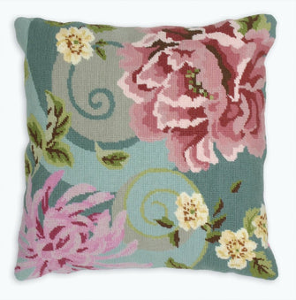 Anchor Cross Stitch Cushion Kit Floral Swirl In Green ALR01