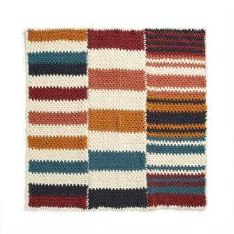 CROCHET PATTERN DOWNLOAD - Bernat Staggered Stripes Crochet Blanket