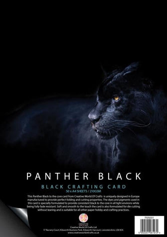 Panther Black 210gsm Card - 50 A4 Sheets