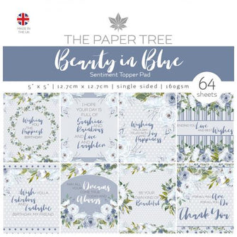The Paper Tree Beauty in Blue 5" x 5" Sentiment Pad