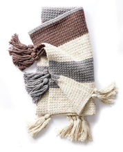 CROCHET PATTERN - Caron Tweed Tassel Down Crochet Blanket