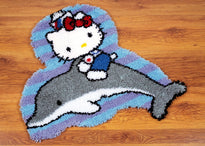 Vervaco Latch Hook Kit: Shaped Rug: Hello Kitty: on a Dolphin PN-0149833